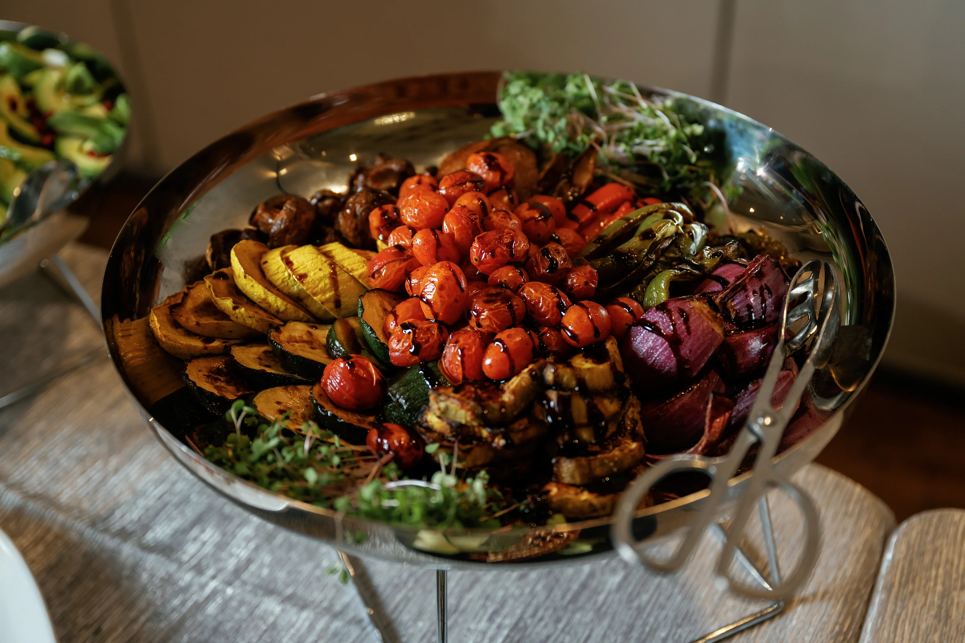 Colorful vegetable salad on a catering buffet