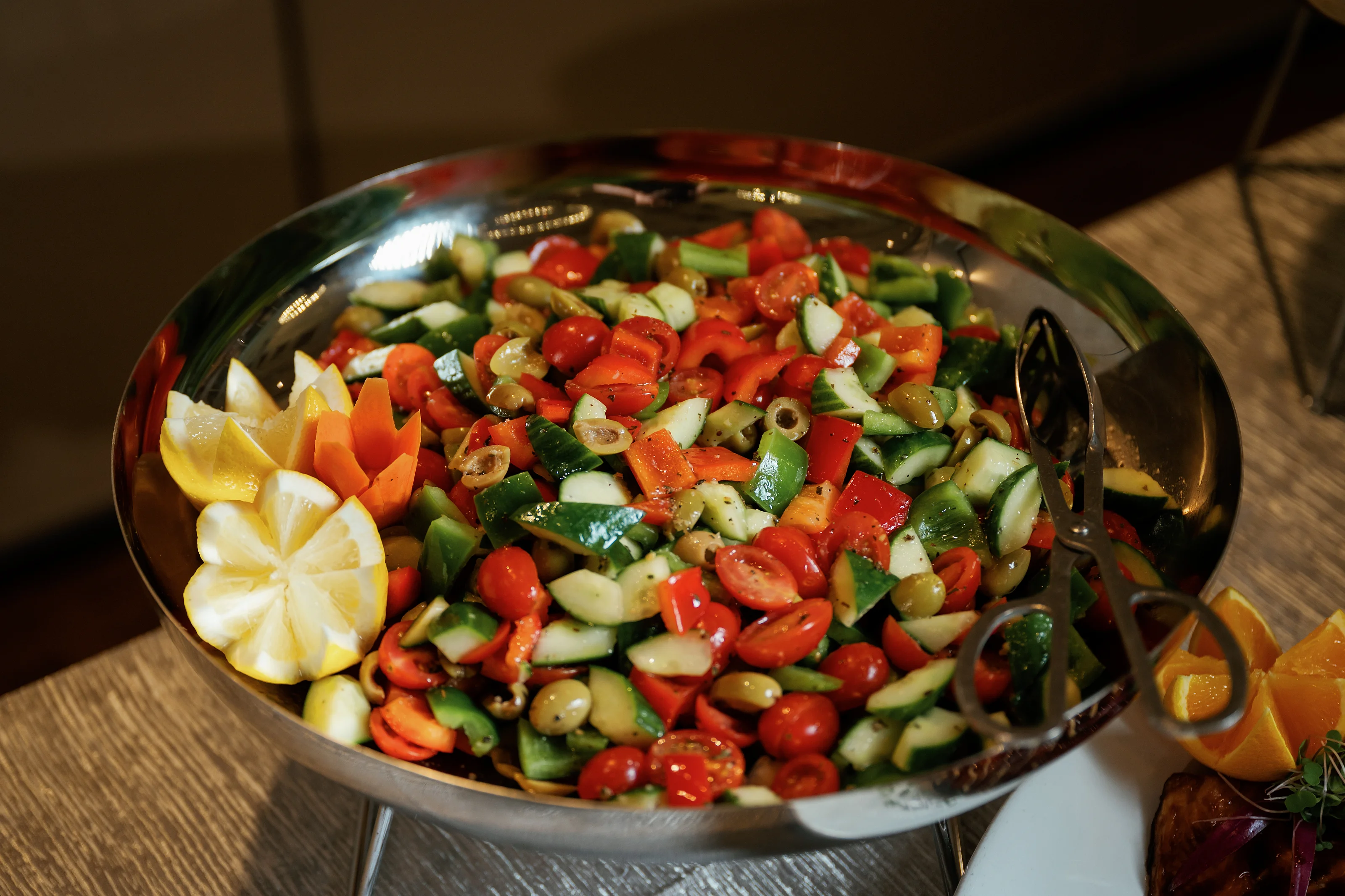 Chopped tomato and cucumber salad
