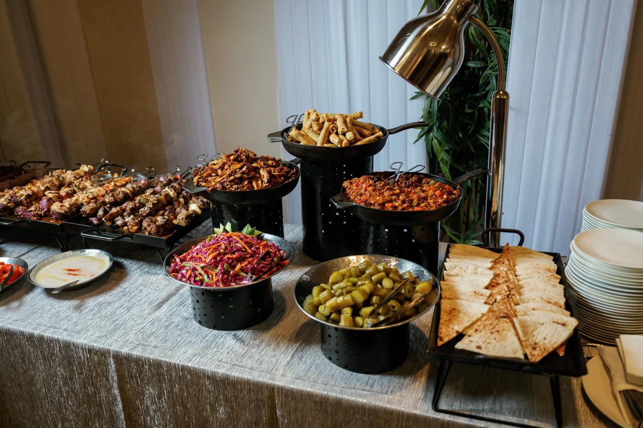 Salads and garnishes on a catering buffet at Brightstone - food photography by CJ Studios, New Jersey.