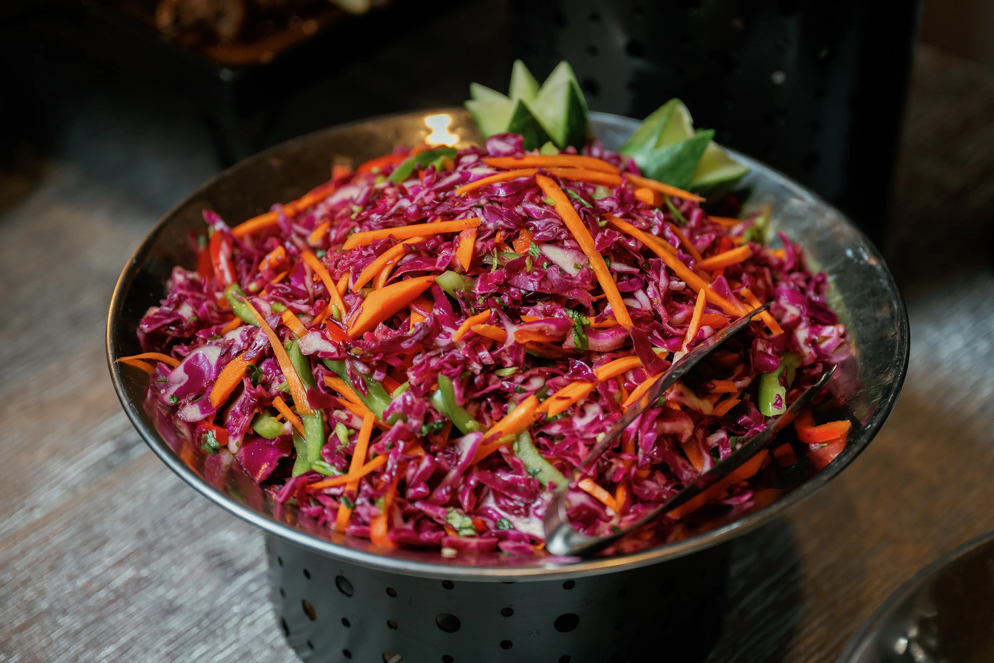 Shredded cabbage and carrot salad